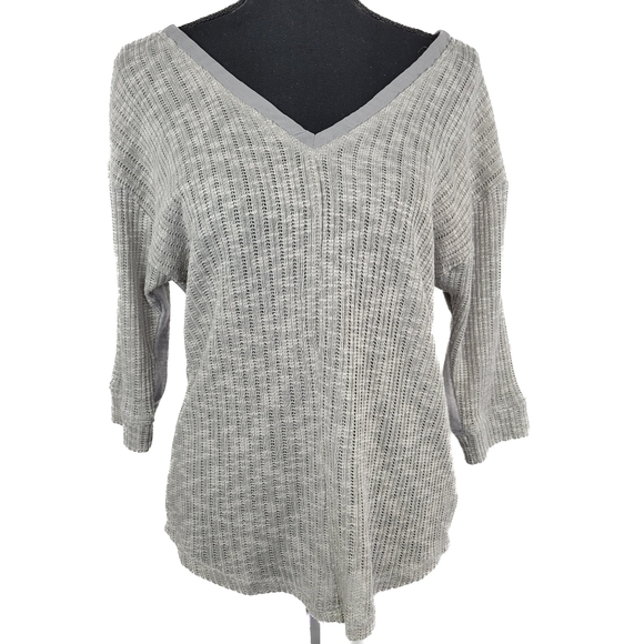 ANTHRO SKIES ARE BLUE Knit V Neck Half Sleeve Blouse - Picture 1 of 8